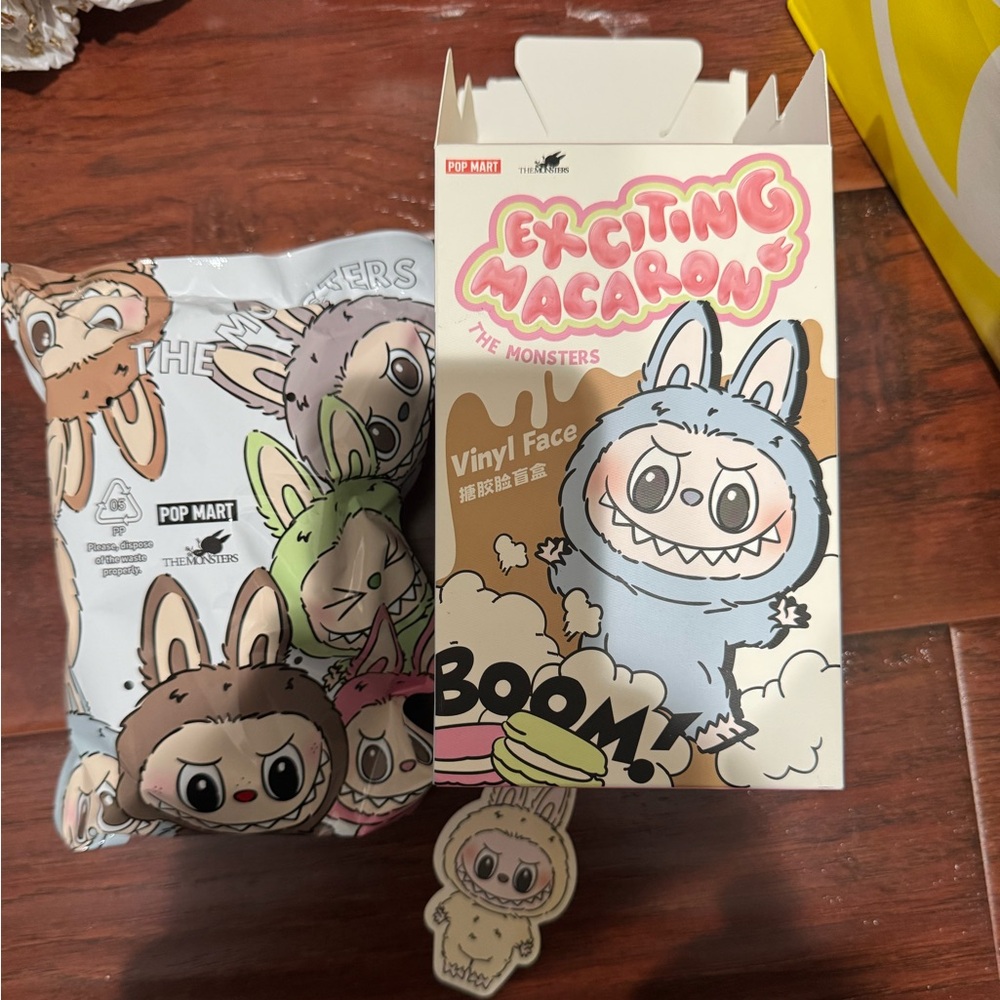 Pop Mart The Monsters Labubu Exciting Macaron Soymilk Pendant Keychain